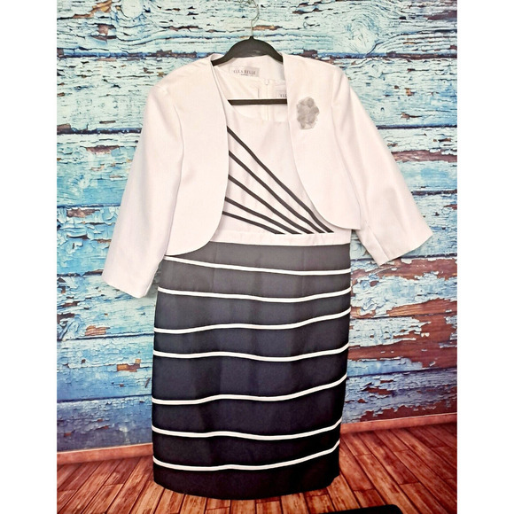 CAREER CHURCH DRESS SUIT SEPARATE SZ 14 NEW W/TAGS NAVY BLUE WHITE STRIPE - Picture 1 of 7